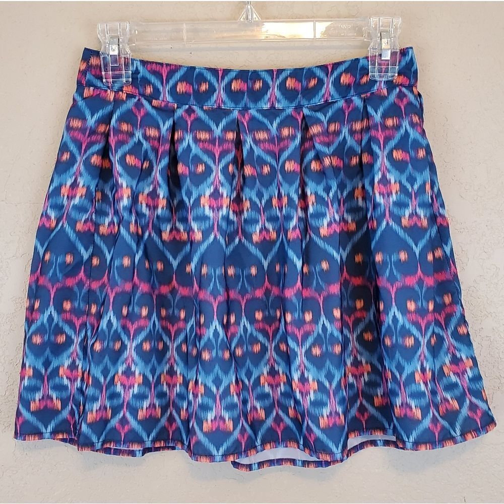 Bethany Mota High Rise Ikat Printed Blue Mini Skirt